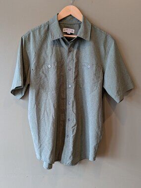Orvis Mens Med Green Active Short Sleeve Shirt Button Utility Breathable Light